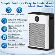 AIRFIRE H14 HEPA Air Purifiers for Home up to 2215 Sq.ft, Air Purifier for Allergies and Asthma, Pollen, Wildfire/Smoke, Pet Dander & Odor, Dust, AP304, White, 2026 New