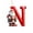 N, variant on pathside 26 Letters Christmas Santa Claus Christmas Tree Decoration Pendant 8cm Initial Letter Hanging Christmas Decorations (E)