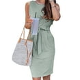 thumbnail image 3 of UVN Summer Dresses for Women Striped T Shirt Dress Casual Midi Dress Sleeveless Sundress with Pockets, 3 of 8