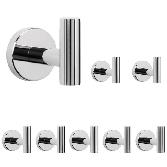 Bath Towel Hooks Chrome Finish 8 Pack 304 Stainless Steel Robe Holder