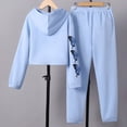 thumbnail image 4 of TAmten Girls' Clothing Set Butterfly Print Crop Top Hoodies Sweatpants 2 Piece Outfits Kids Sweatsuit Tracksuit Jogger Set(Light Blue,7-8 Years), 4 of 6