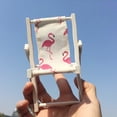 thumbnail image 4 of 1Pc Mini Wooden Beach Chair Model Toy Delicate Mobile Phone Holder Creative Funny Mini Lounge Deck Chair Adornment (Flamingo Pattern), 4 of 7