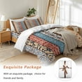 thumbnail image 7 of Boho Bedding Duvet Cover Set King Size 4 Pieces Retro Ethnic Vintage Floral Geometric Splicing Bedding Set with Zipper Closure, 1 Comforter Cover 92x106 Inches 1 Flat Sheet & 2 Pillow Cases, 7 of 7