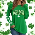 thumbnail image 1 of Xuyuer St Patricks Day Shirt Women Retro Lucky Clover Tshirt Irish Shamrock Long Sleeve Graphic Tee Tops, 1 of 5