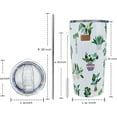 thumbnail image 2 of Plant Print Tumbler With Lid and Straw - 20 oz Insulated Stainless Steel pot plant Travel Cup - Double Wall Coffee Mug - Birthday Gifts for Mom, Sister, Friends, Women, 2 of 6