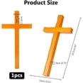 thumbnail image 2 of 1pc Wood Cross Wall Hanging Decoration for Religious Church Decoration Dark Orange 255x130x19mm Hole: 17.5x6.5mm, 2 of 9