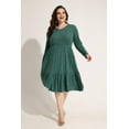 thumbnail image 5 of CASSIE LIZ Plus Size Womens Dresses Casual Green Glitter Fall Sweater Dresses Fashion Midi Elastic Waist Long Sleeve Party Sequin Elegant V Neck Loose Fit Winter Dress with Pocket XL 14W 16W, 5 of 7