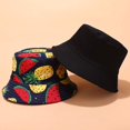 thumbnail image 3 of Fruit Print Bucket Hat Banana Pattern Fisherman Hats Summer Reversible Packable Cap, 3 of 5