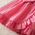 thumbnail image 2 of Toddler Girls Spring Summer Dresses Cap Sleeve Elegant Party Tiered Dress with Waist Belt Tween Girl Clothes Pink 6-7 Years, 2 of 9