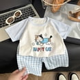 thumbnail image 2 of Toddler Boy Summer Clothes Cartoon Prints Short Sleeve T Shirt Tops Shorts Cotton Outfit Kids 2Pcs Set 6-12 Months 12-24 Months 2t 3t 4t 5t 6t 7t 8t 9t Children 6-12 Months, 2 of 6