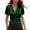Green, variant on Womens Tops Elegant Satin V Neck Short Sleeve Blouse for Daily Casual Wear Slim Fit Wrap Design with Soft Satin Finish M