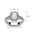thumbnail image 5 of SuperJeweler 1 1/2 Carat Octagon Shape Created Opal and Halo Diamond Ring In Sterling Silver For Women, 5 of 6