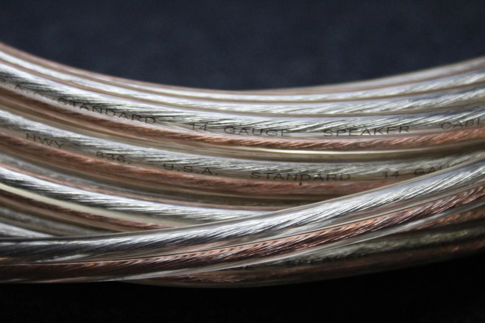 14 Gauge Clear Speaker Wire 25 Ft Awg Cable Power Ground Stranded Home Car