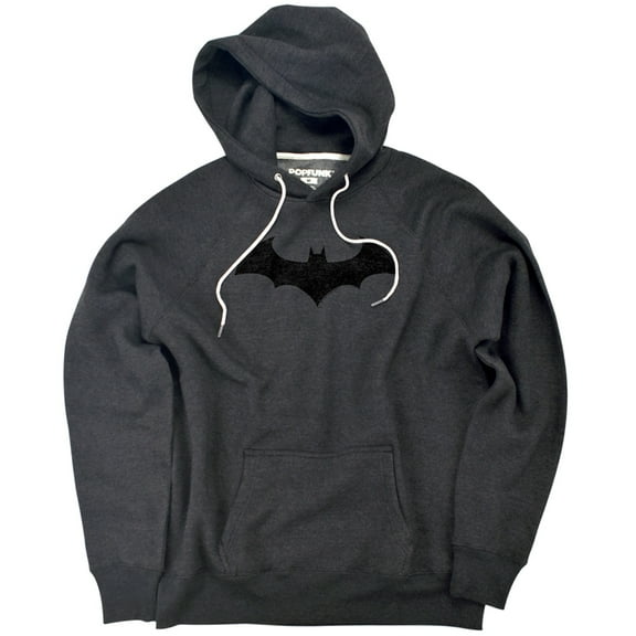 Batman Hush Black Logo Unisex Adult Slim Fit Pull-Over Heather Hoodie, Charcoal, Small