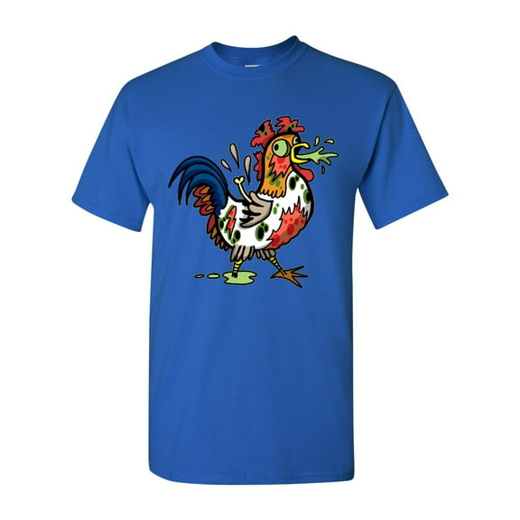 Zombie Rooster Undead Animals Adult DT T-Shirt Tee