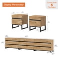 thumbnail image 2 of WAMPAT 5-Piece Modern Bedroom Furniture Set, 142-Inch Dresser with 18 Drawers and 2 Nightstands with 2 Drawers, Stylish Bedroom Side Tables, Oak, 2 of 14