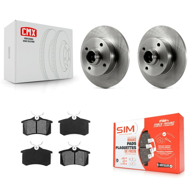 Transit Auto Rear Disc Brake Rotors Hub Assembly and Semi-Metallic Pads Kit for Car Volkswagen Cabrio K8S-101984