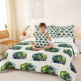 thumbnail image 3 of Castle Fairy Watercolor Garbage Truck Twin Bedding Sets 7-Piece for Teens, Minimal Seamless Print Bedding Comforter Set for Bedroom, Green, 3 of 7