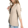 thumbnail image 2 of Doublju Womens 34 Shirring Sleeve One Button Casual Blazer Jacket With Plus Size, 2 of 5