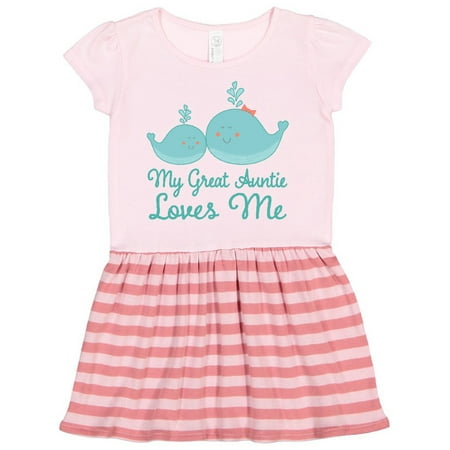 

Inktastic Great Auntie Loves Me Whale Gift Toddler Girl Dress
