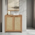 thumbnail image 3 of ARKANTOS Rattan Sideboard Cabinet with 1 Adjustable Shelf, Natural Oak, Set of 2, 3 of 10