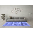 thumbnail image 3 of Ahgly Company Machine Washable Indoor Square Abstract Blue Contemporary Area Rugs, 3' Square, 3 of 4