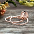 thumbnail image 4 of 1.75 Carat Morganite Wedding Set Engagement Ring Oval Shaped Art Deco Bridal Ring On 10k Rose Gold, 4 of 6