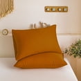 thumbnail image 4 of Move Over Burnt Orange Pillowcases Queen, Soft Washed Microfiber Rust Pillow Cover Set of 2, Solid Pattern, 2 Pack, 4 of 7