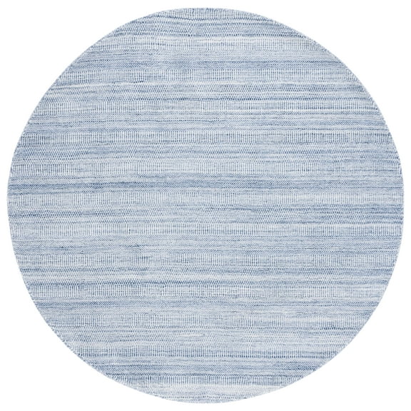 SAFAVIEH Mirage Handan Distressed Polyester Area Rug, Blue/Ivory, 6' x 6' Round