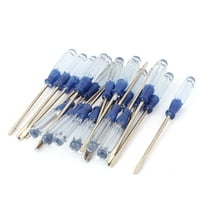 Blue Plastic Grip 3 x 75mm Flathead Slotted Screwdrivers Hardware Tool 20pcs
