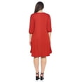 thumbnail image 4 of Pastel by Vivienne Women's Balloon Sleeve Midi Dress in Plus Size Rust X-Large, 4 of 4
