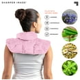 thumbnail image 5 of Sharper Image® Hot & Cold Neck & Shoulder Wrap for Soothing Muscle Pain and Tension, 100% Natural Lavender & Herb Spa Blend, Pink, 5 of 10