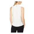 thumbnail image 2 of CALVIN KLEIN Womens White Tie Neck Sleeveless Mock Wear To Work Tank Top Petites PXS, 2 of 4