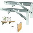 thumbnail image 1 of 2 PCS Folding Bracket, 200mm Folding Wall Shelf, Stainless Steel Folding Shelf Bracket, Folding Bracket, Bracket Console, Wall Folding Shelf for Wall Shelf Bench, 1 of 5