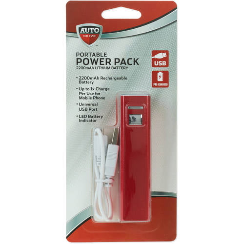 Keuze verteren adviseren Auto Drive 2200mAh USB Portable Power Bank, Available in Multiple Colors -  Walmart.com