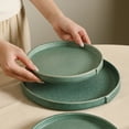 thumbnail image 6 of Stone Lain Bao 4-Piece Salad Plate Set Stoneware, Green, 6 of 6