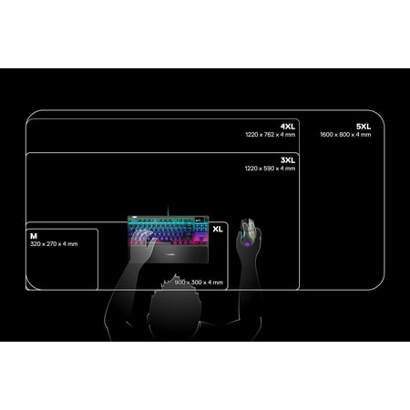 SteelSeries - QcK Cloth Prism Gaming Mouse Pad with RGB (3XL) - Black