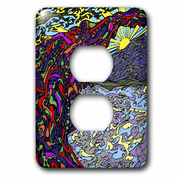 3dRose, Rainbow Bridge, 2 plug outlet cover