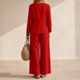 thumbnail image 4 of Women's 2 Piece Outfits Casual Lapel Half Zip Sweatshirts and Wide Leg Pants Tracksuit Sets, 4 of 4