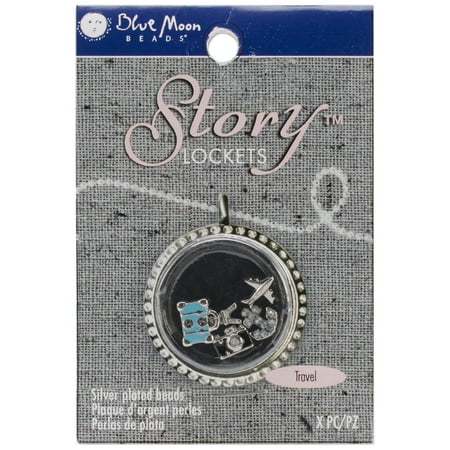 Blue Moon Story Lockets Metal Charm Assortment 5/Pkg-Travel