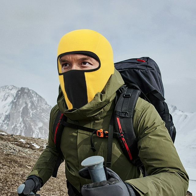 Masque de Cyclisme Chaud d'Hiver Protection du Visage Protection du Cou et Protection de la Bouche Capuche Intégrée Chapeau en Polaire Froide