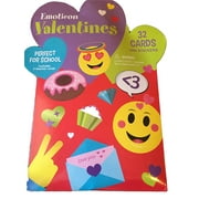 Emoticon Emoji 32 Class Valentine Cards with Stickers
