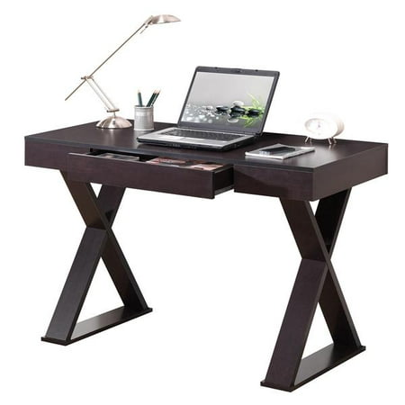 Techni Mobili Trendy Writing Desk With Drawer Espresso Walmart Com