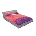thumbnail image 2 of Ambesonne Mandala Fitted Sheet & Pillow Sham Set, Folk Motif, Full, Dark Coral Purple Indigo, 2 of 2