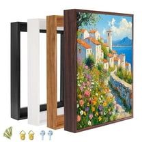 Floater Frame for 1.25 thick Canvas, 4 Color, Wood-Look Floating Frame for Finished Canvas Artist Panel Oil Painting Wall Art Décor (Dark Oak Frame, 8"x12")