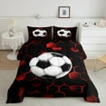 thumbnail image 2 of Erosebridal Honeycomb Soccer Bedding Twin Comforter Set,Sport Gradiet Down Comforter,Geometry Bedroom Decor,Reversible,Lightweight,2 Piece, 2 of 7