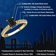 thumbnail image 2 of Gem Stone King 10K Two Tone Gold Black Onyx and Lab Grown Diamond Engagement Ring for Women | 0.74 Cttw | Octagon 6X4MM | Gemstone December Birthstone | Size 9, 2 of 6