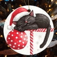thumbnail image 5 of Winter Christmas Bell Black Cat Christmas Ornament Santa Black Cat Ornament Keepsake Ornament for Christmas Tree Xmas Gift Round Porcelain Ornament Personalized Xmas Tree Ornament, 5 of 8