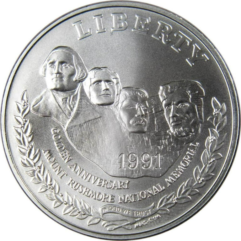 Mount Rushmore Commemorative 1991 P 90% Silver Dollar BU