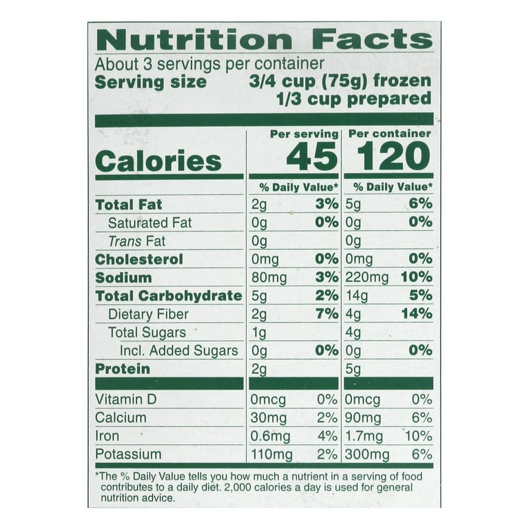 Frozen Green Beans Nutrition Label frozen-green-beans-nutrition-label